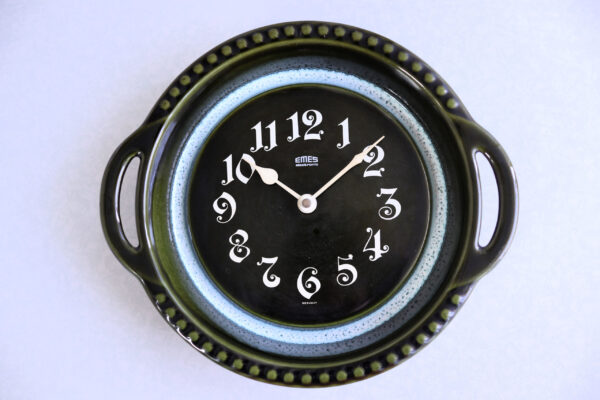 EMES, Deep Green Vintage Ceramic Wall Clock