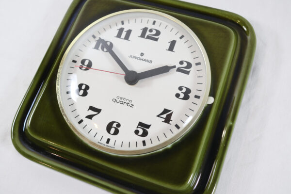 JUNGHANS Deep Moss Green Vintage Clock - Image 3