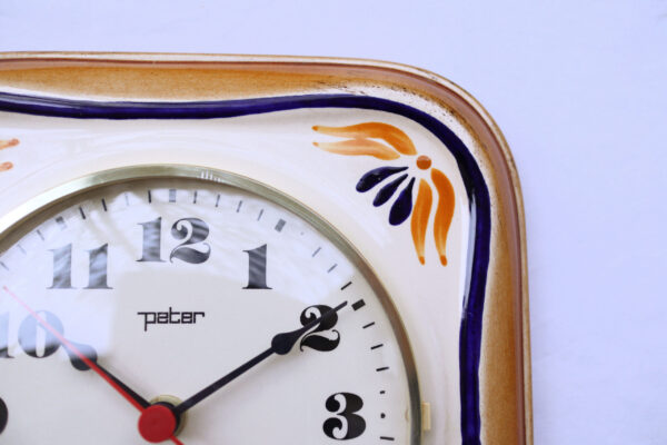 Peter Vintage Wall Clock Mid Century Hand Painted - Image 2