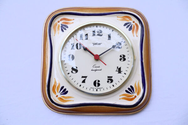 Peter Vintage Wall Clock Mid Century Hand Painted