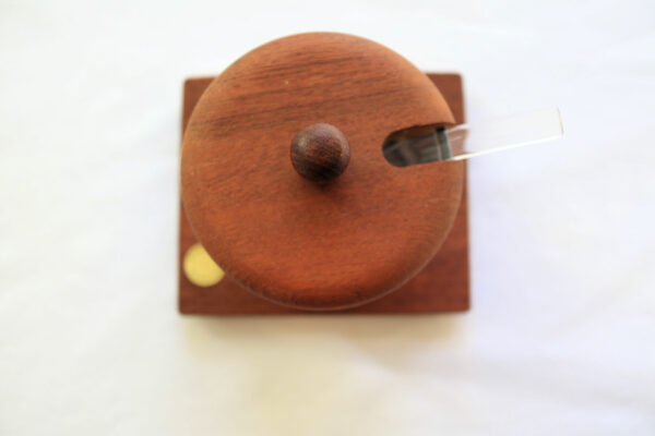 Vintage Danish Teak and Glass Jam Pot - Image 3