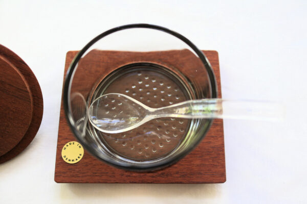 Vintage Danish Teak and Glass Jam Pot - Image 4