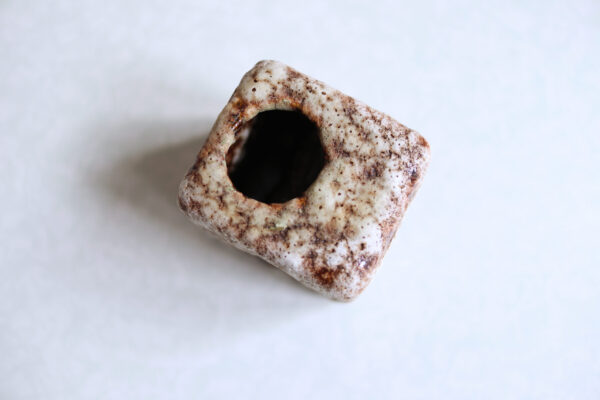 Vintage Fat Lava Ceramic Cube Vase - Image 5