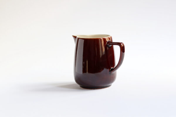 Vintage Jug Ceramic Glossy Brown Ceramic - Image 3