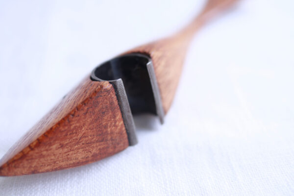 Vintage Teak Wood Shark-Shaped Bottle Opener - Image 3