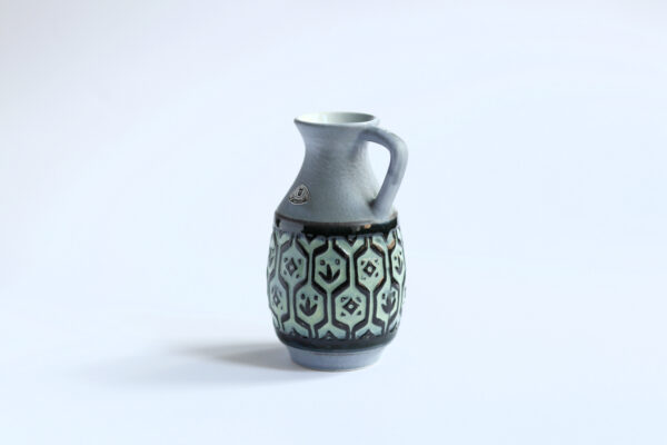 Vintage Ü-Keramik Blue Ceramic Vase, Mid Century - Image 2