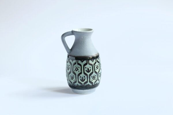 Vintage Ü-Keramik Blue Ceramic Vase, Mid Century - Image 3