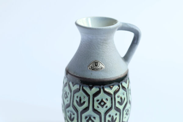 Vintage Ü-Keramik Blue Ceramic Vase, Mid Century - Image 5