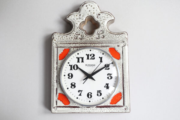 Vintage Ceramic Wall Clock by Blessing – Made in Germany