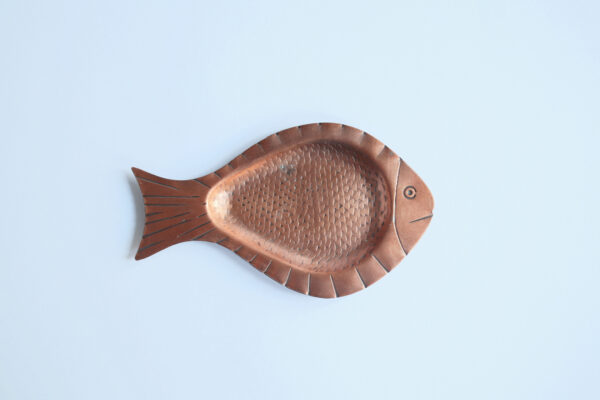 Vintage Copper Fish-Shaped Tray