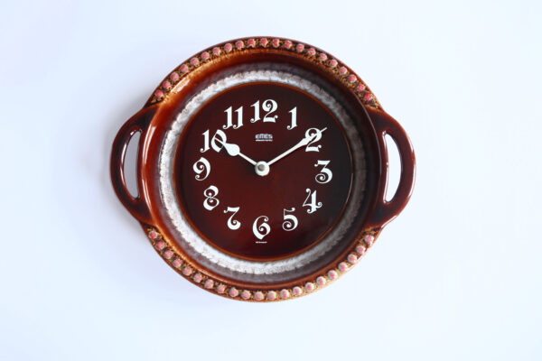 Vintage German Ceramic Wall Clock by EMES