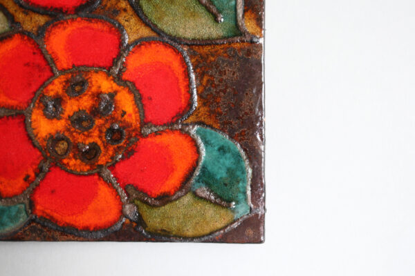 Vintage Ruscha Handgemalt Ceramic Tile - Image 2