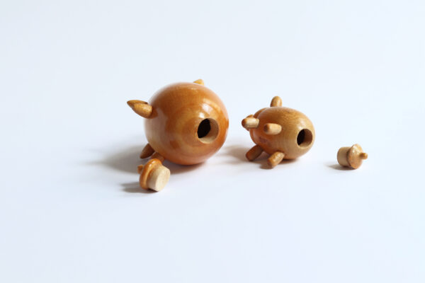 Vintage Wooden Pig Salt and Pepper Shakers Set - Image 5